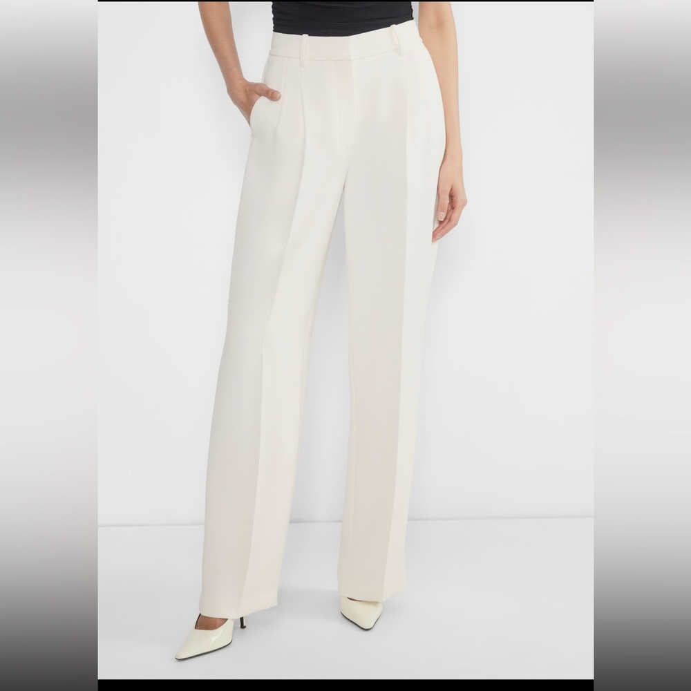 ARITZIA EFFORTLESS PANT CREPE SIZE 8 TALL LIGHT BIRCH NEVER WORN